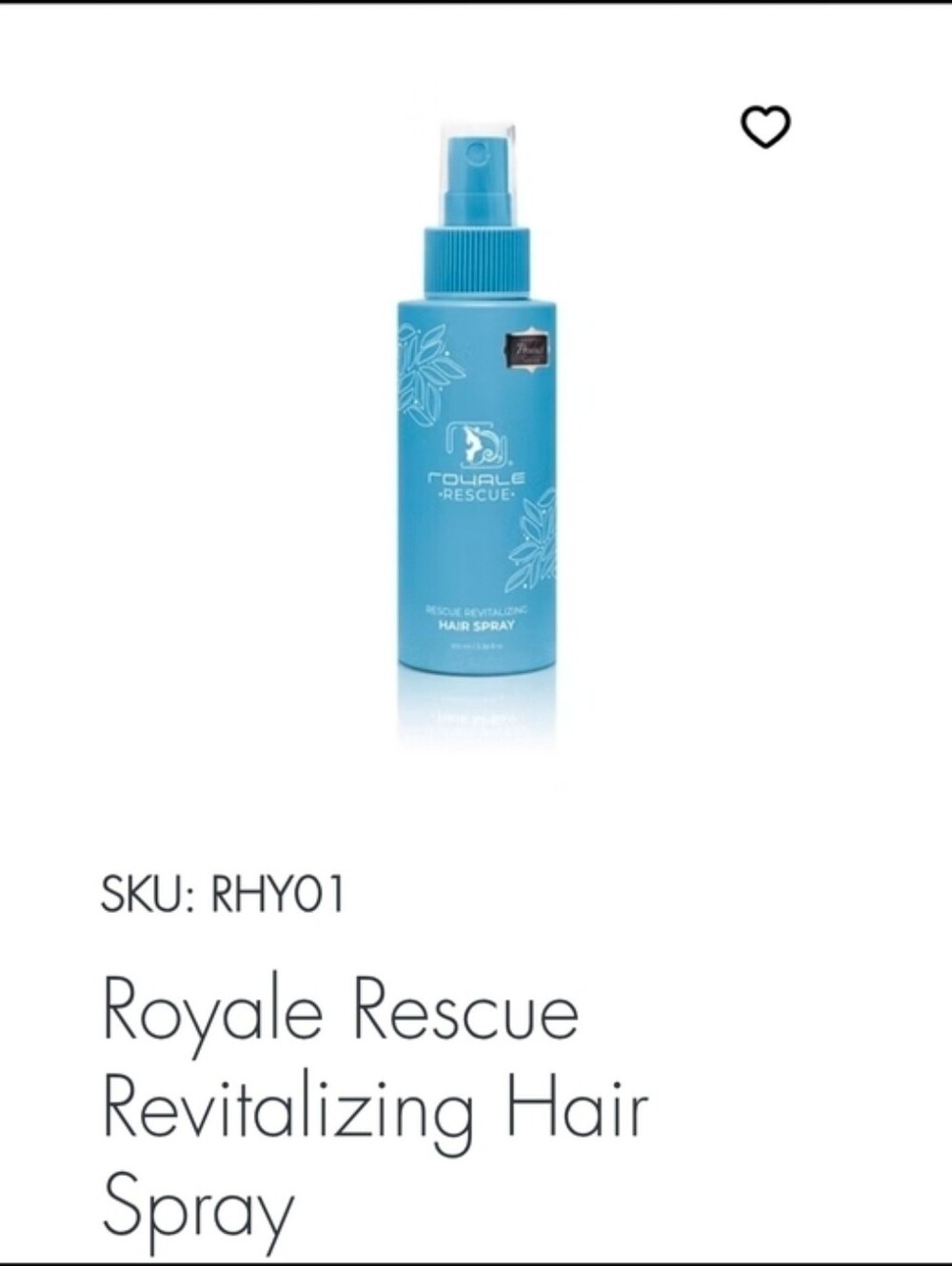 NIP $80 Royale Rescue Revitalizing Hair Spray 100ml/3.38fl oz.